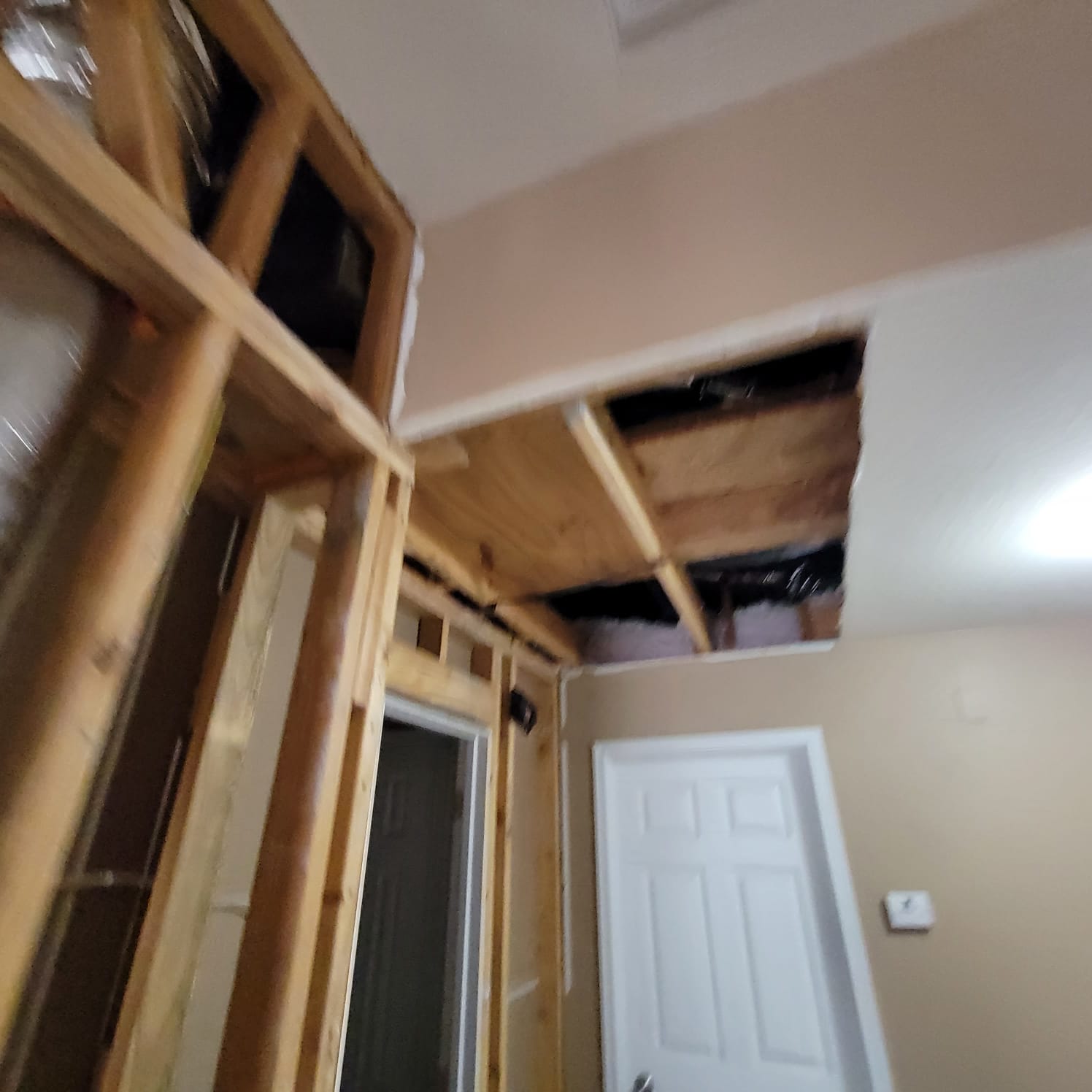After an AC leak, we extracted all the water and moisture to dry out the property,‍ ran air movers and scrubbers, set containments as well as removed the damaged carpet and drywall