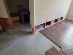 We extracted the water, dried out the home, and cut out and replaced the damaged materials after a washer overflowed.