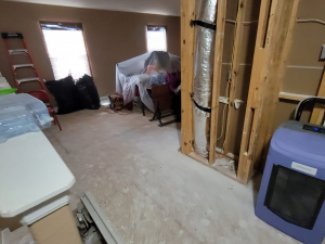 After an AC leak, we extracted all the water and moisture to dry out the property,‍ ran air movers and scrubbers, set containments as well as removed the damaged carpet and drywall