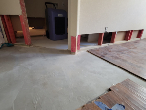 We extracted the water, dried out the home, and cut out and replaced the damaged materials after a washer overflowed.