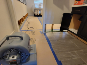 After a tub overflowed, we completed a one foot cut and dry out.
