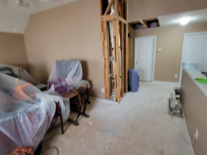 After an AC leak, we extracted all the water and moisture to dry out the property,‍ ran air movers and scrubbers, set containments as well as removed the damaged carpet and drywall