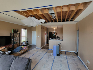 After an AC leak, we extracted all the water and moisture to dry out the property,‍ ran air movers and scrubbers, set containments as well as removed the damaged carpet and drywall
