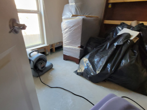 After a tub overflowed, we completed a one foot cut and dry out.