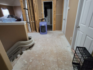 After an AC leak, we extracted all the water and moisture to dry out the property,‍ ran air movers and scrubbers, set containments as well as removed the damaged carpet and drywall